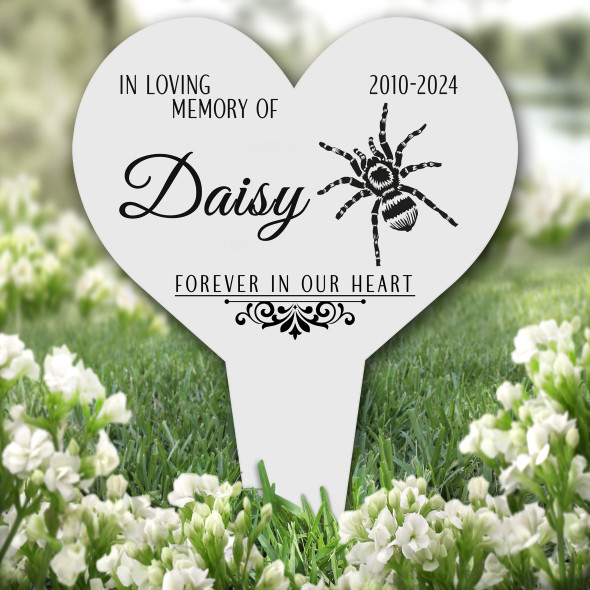 Heart Tarantula Spider Pet Remembrance Garden Plaque Grave Marker Memorial Stake