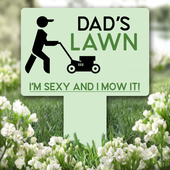 Dad Lawn Mower Funny Garden Personalised Gift Garden Plaque Sign Ground Stake