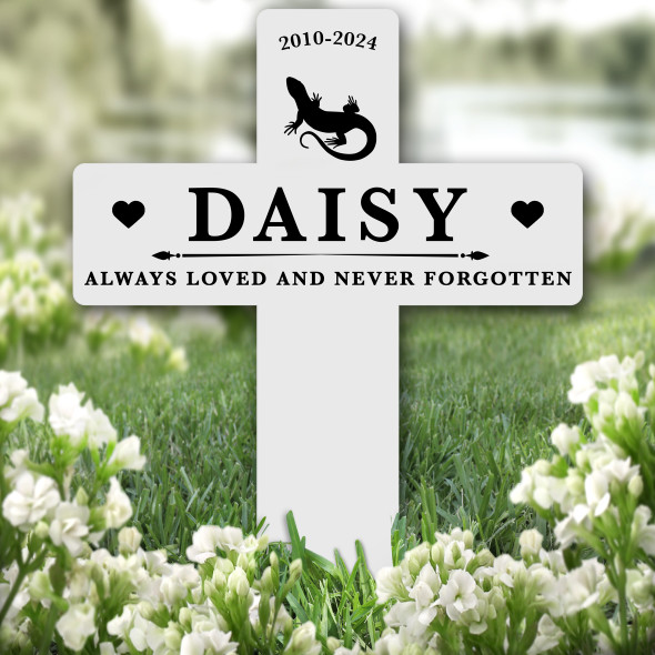 Cross Lizard Pet Remembrance Garden Plaque Grave Personalised Memorial Stake