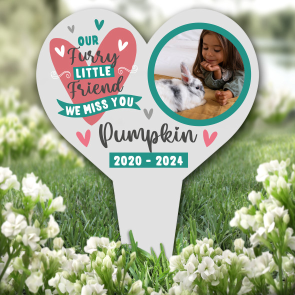 Heart Furry Little Friend Animal Pet Remembrance Grave Plaque Memorial Stake