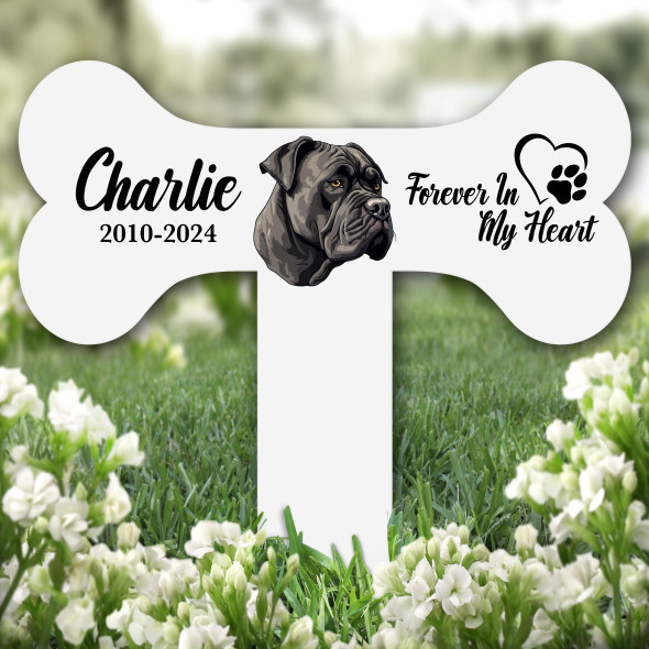Bone Cane Corso Dog Heart Pet Remembrance Garden Plaque Grave Memorial Stake