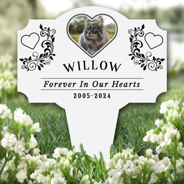 Dog Cat Heart Photo Pet Remembrance Garden Plaque Grave Marker Memorial Stake