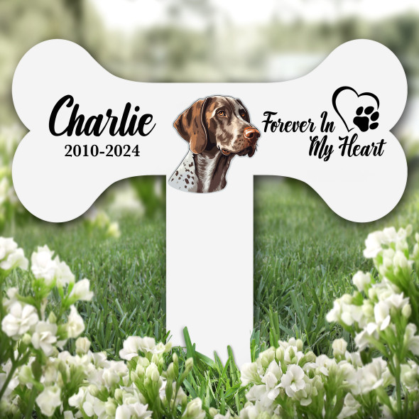 Bone Shorthaired Pointer Brown White Dog Pet Grave Garden Plaque Memorial Stake