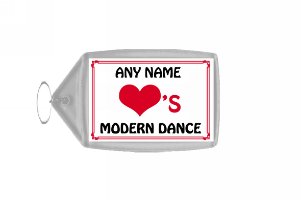 Love Heart Modern Dance Personalised Keyring