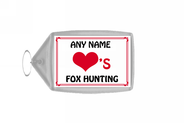 Love Heart Fox Hunting Personalised Keyring