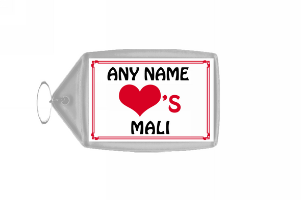 Love Heart Mali Personalised Keyring