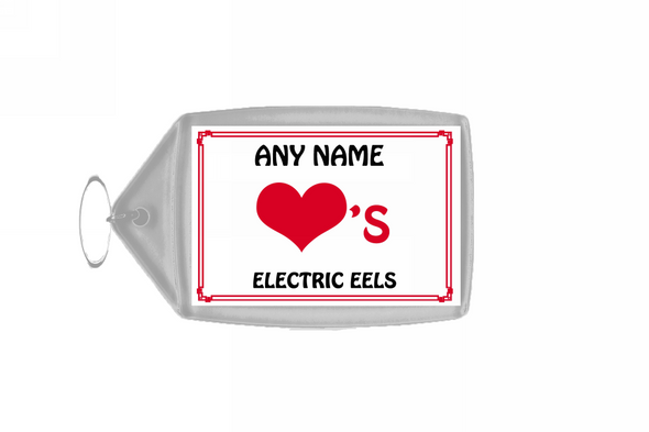 Love Heart Electric Eels Personalised Keyring