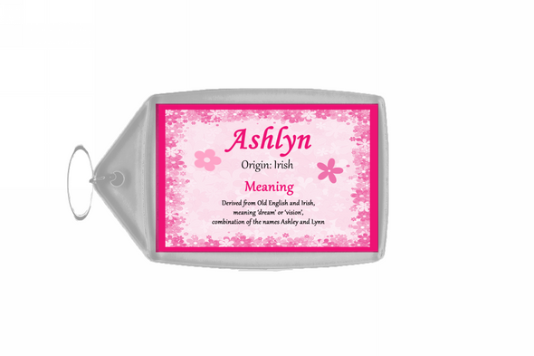 Ashlyn Personalised Name Meaning Keyring