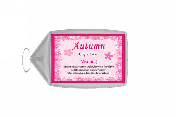 Autumn Personalised Name Meaning Keyring