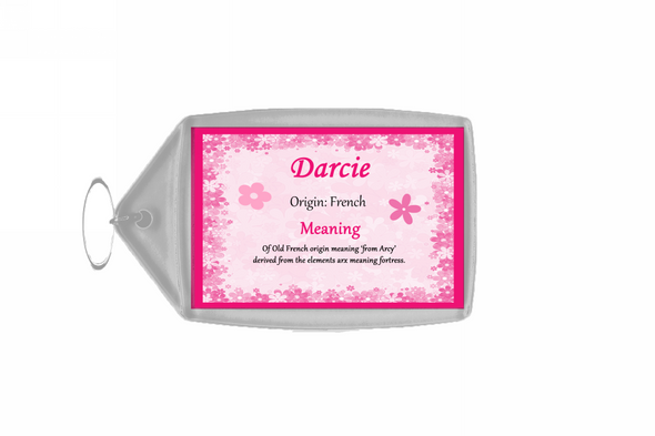 Darcie Personalised Name Meaning Keyring