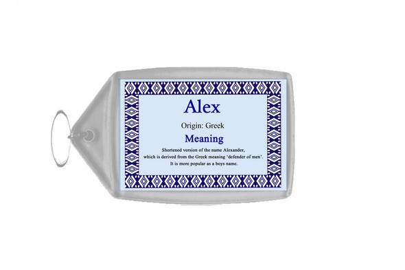 Alex Personalised Name Meaning Keyring