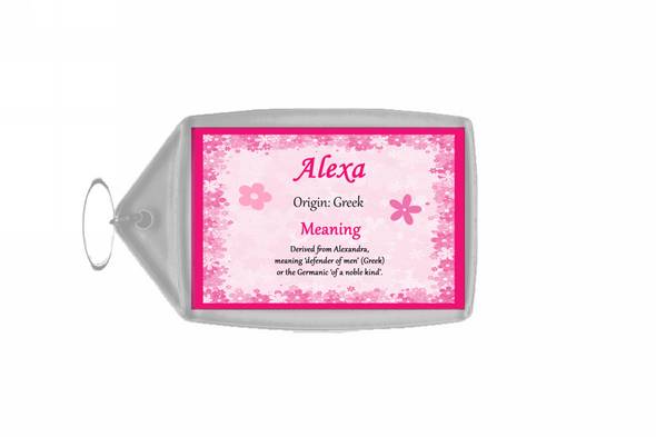 Alexa Personalised Name Meaning Keyring