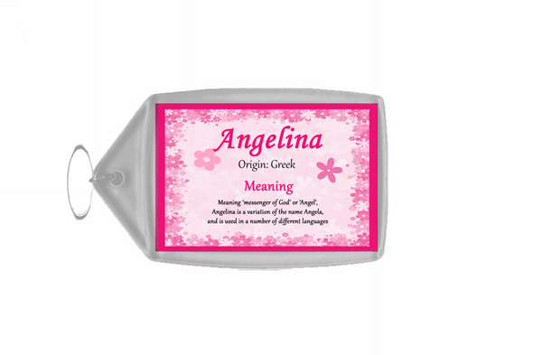 Angelina Personalised Name Meaning Keyring