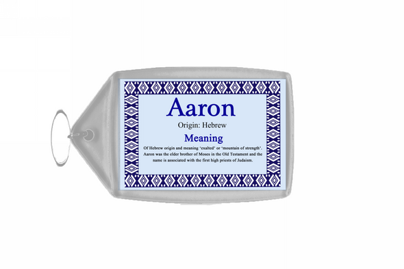 Aaron Personalised Name Meaning Keyring