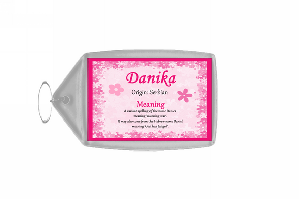 Danika Personalised Name Meaning Keyring