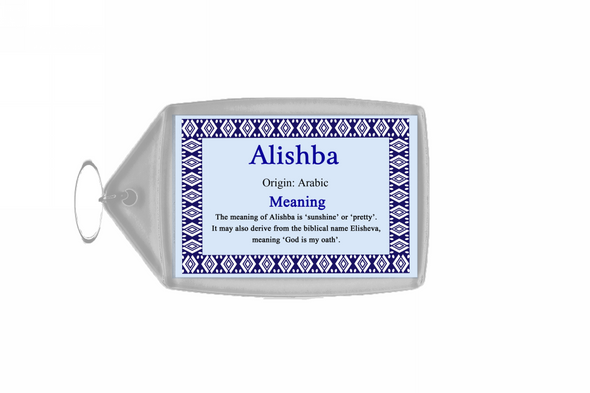 Alishba Personalised Name Meaning Keyring