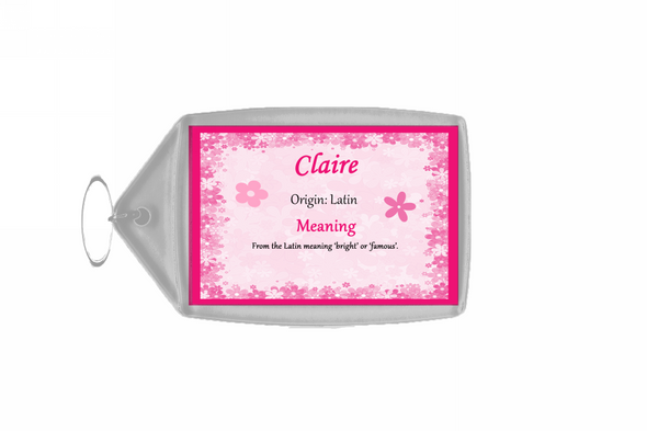 Claire Personalised Name Meaning Keyring