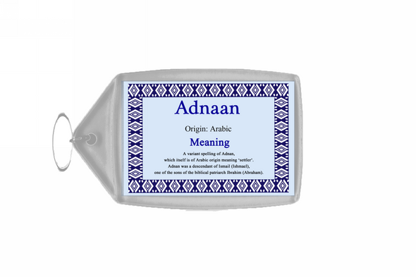 Adnaan Personalised Name Meaning Keyring