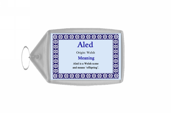 Aled Personalised Name Meaning Keyring