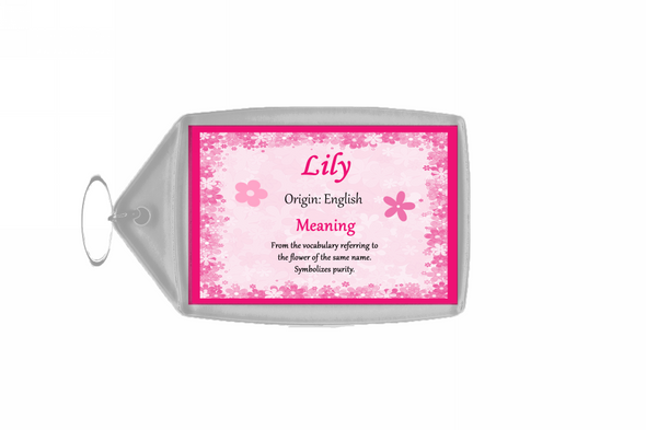 Lily Personalised Name Meaning Keyring