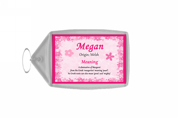 Megan Personalised Name Meaning Keyring