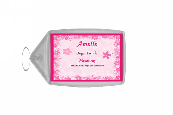 Amelle Personalised Name Meaning Keyring