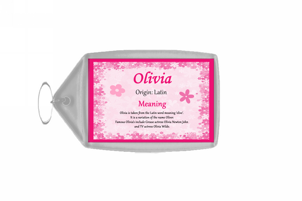 Olivia Personalised Name Meaning Keyring