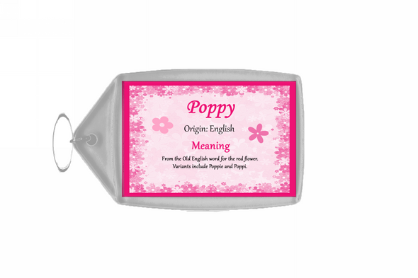 Poppy Personalised Name Meaning Keyring