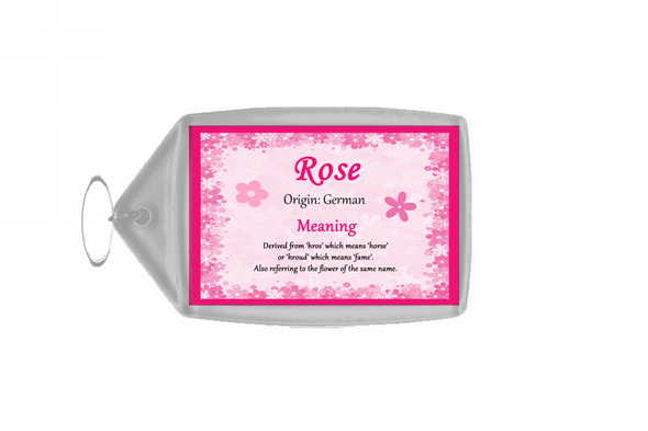 Rose Personalised Name Meaning Keyring