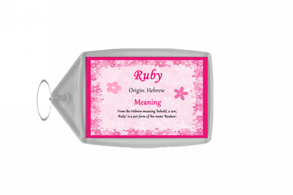 Ruby Personalised Name Meaning Keyring