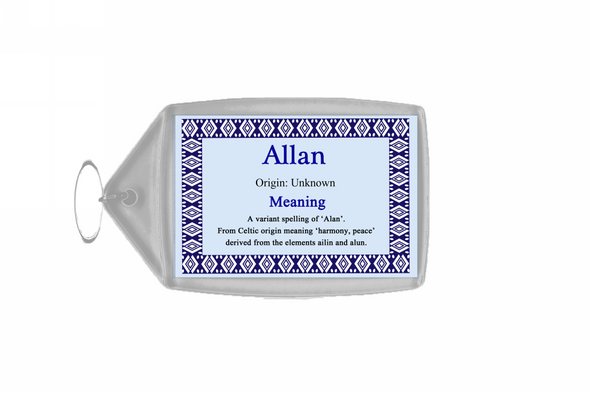 Allan Personalised Name Meaning Keyring