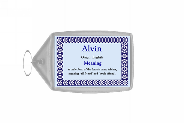 Alvin Personalised Name Meaning Keyring