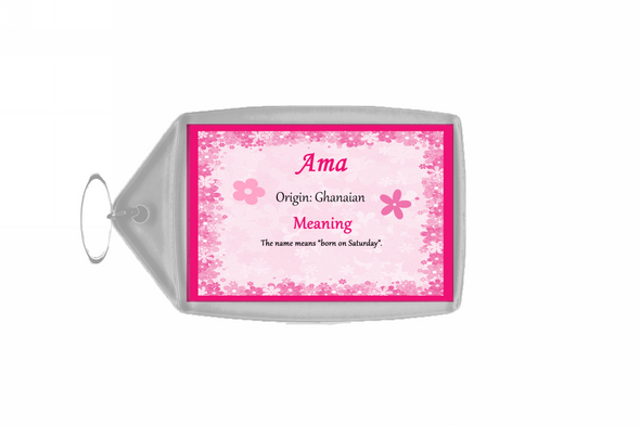 Ama Personalised Name Meaning Keyring