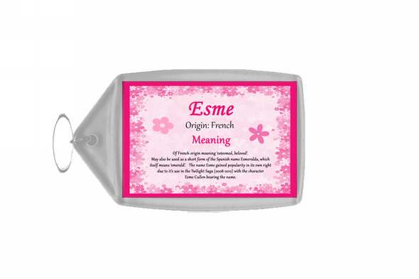Esme Personalised Name Meaning Keyring