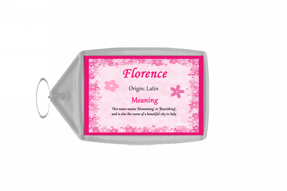 Florence Personalised Name Meaning Keyring