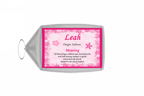 Leah Personalised Name Meaning Keyring