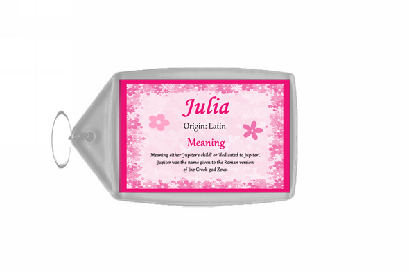 Julia Personalised Name Meaning Keyring
