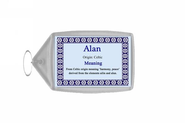 Alan Personalised Name Meaning Keyring