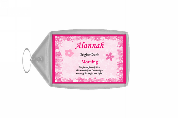 Alannah Personalised Name Meaning Keyring