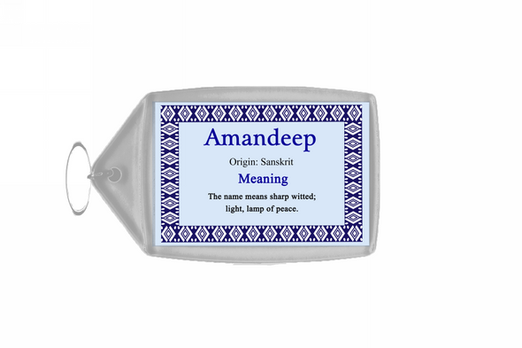 Amandeep Personalised Name Meaning Keyring