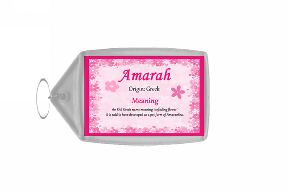 Amarah Personalised Name Meaning Keyring