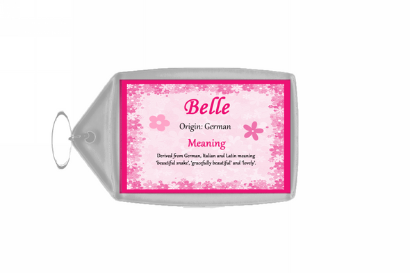 Belle Personalised Name Meaning Keyring