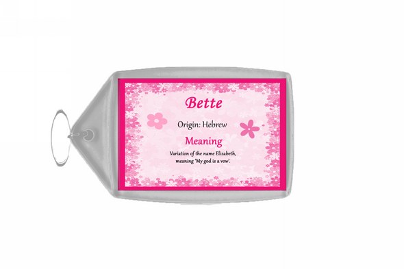 Bette Personalised Name Meaning Keyring
