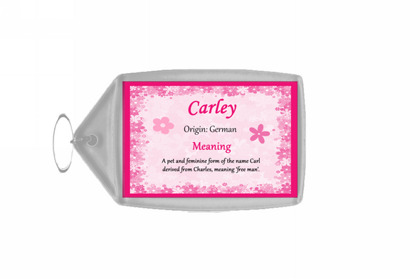 Carley Personalised Name Meaning Keyring