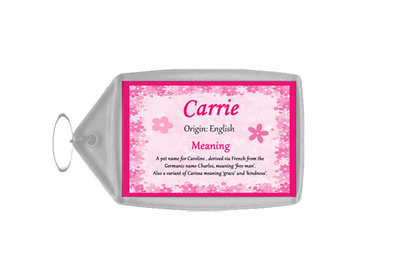 Carrie Personalised Name Meaning Keyring