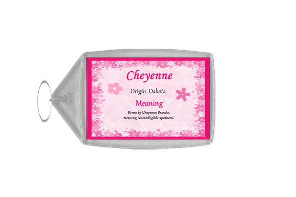 Cheyenne Personalised Name Meaning Keyring