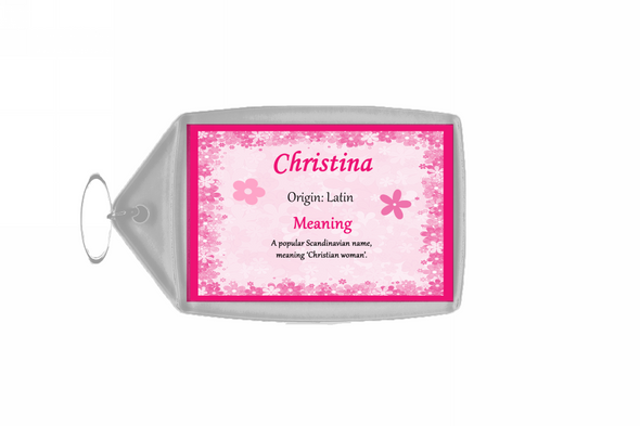 Christina Personalised Name Meaning Keyring