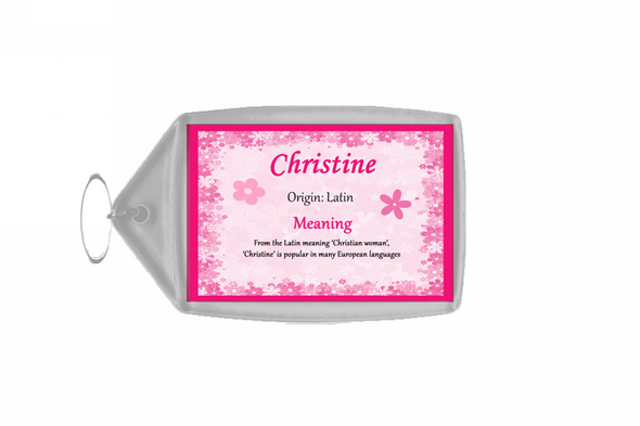 Christine Personalised Name Meaning Keyring