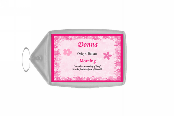 Donna Personalised Name Meaning Keyring