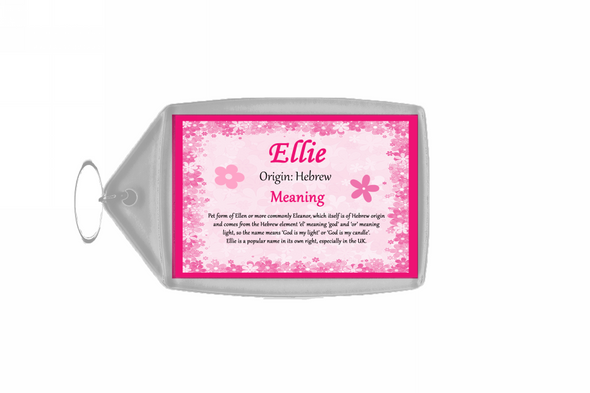 Ellie Personalised Name Meaning Keyring